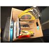 Image 2 : Wooden Box W/ Saw Blades & Assorted Tools