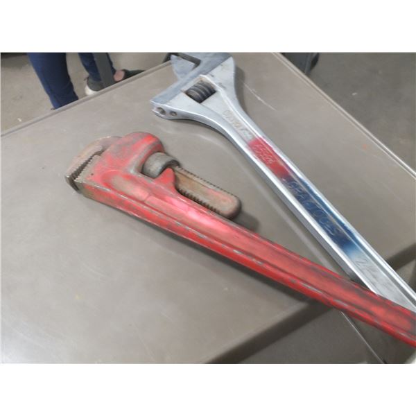 24" Pipe Wrench & 24" Crescent Wrench