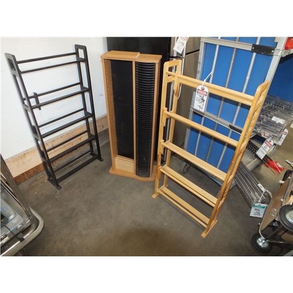 3 Wooden DVD /CD Racks