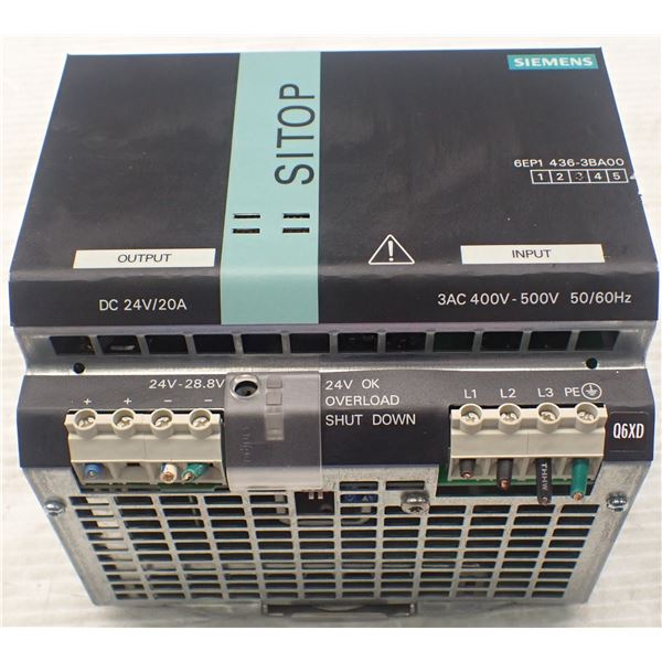 Siemens #6EP1436-3BA00 SITOP modular 20A 3 ph Power Supply