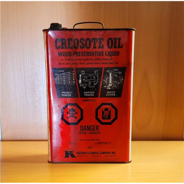 Vintage Creosote Oil Tin