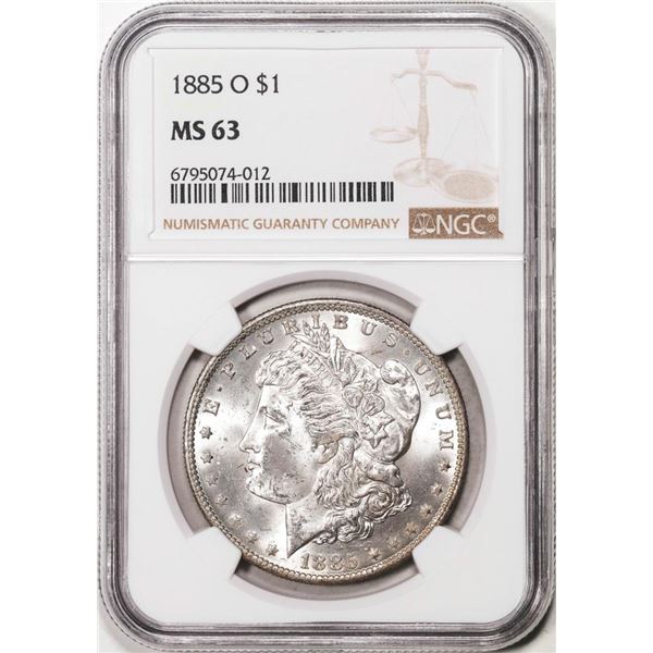 1885-O $1 Morgan Silver Dollar Coin NGC MS63