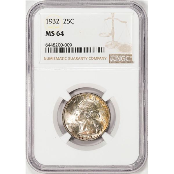 1932 Washington Quarter Coin NGC MS64