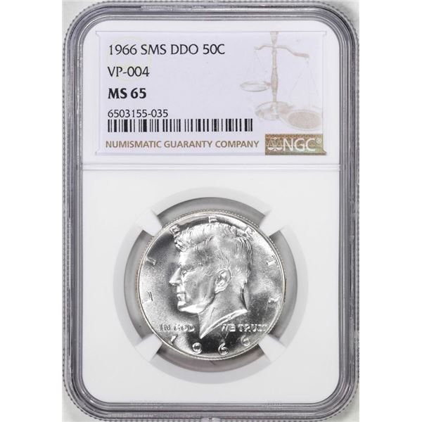 1966 SMS Kennedy Half Dollar Coin Double Die Obverse VP-004 NGC MS65