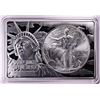 Image 1 : 1996 $1 American Silver Eagle Coin & 2oz Silver Bar Set