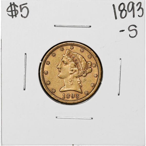 1893-S $5 Liberty Head Half Eagle Gold Coin