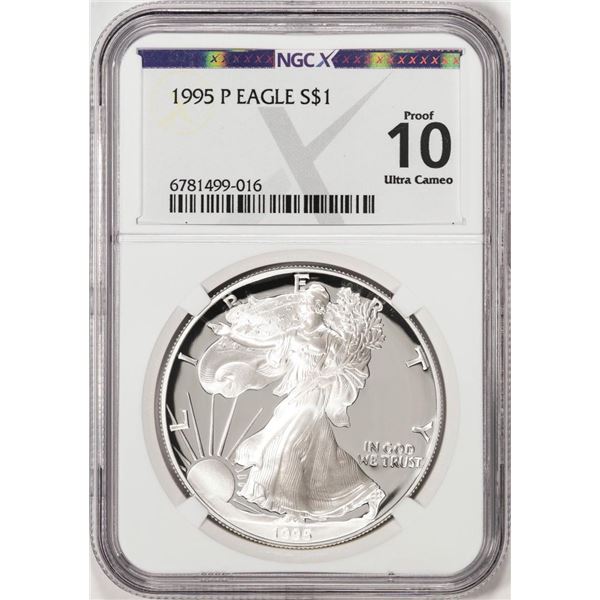 1995-P $1 Proof American Silver Eagle Coin NGCX Proof 10 Ultra Cameo