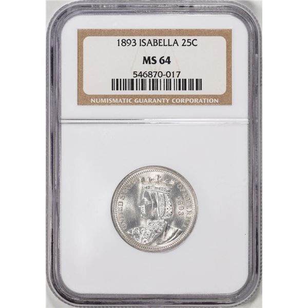 1893 Isabella Commemorative Quarter Coin NGC MS64