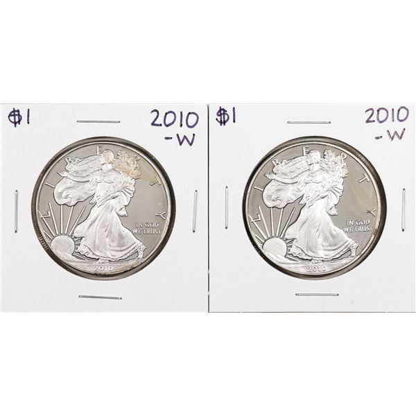 Lot of (2) 2010-W $1 Proof American Silver Eagle Coins