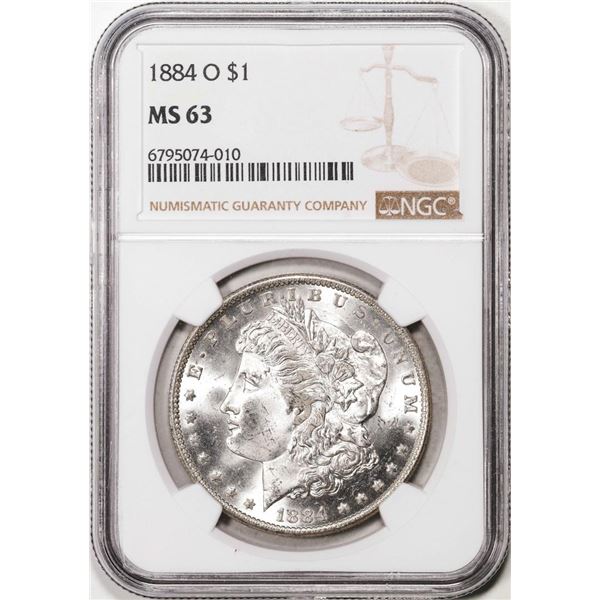 1884-O $1 Morgan Silver Dollar Coin NGC MS63
