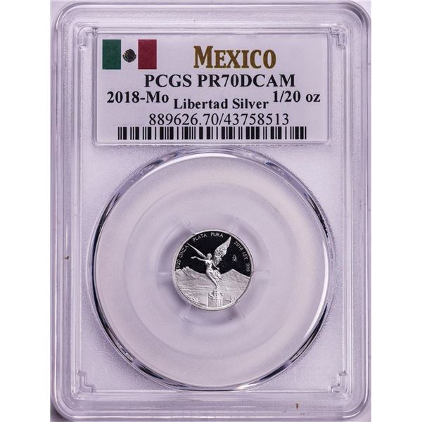 2018-Mo Mexico Proof 1/20 oz Silver Libertad Coin PCGS PR70DCAM