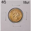 Image 1 : 1861 $5 Liberty Head Half Eagle Gold Coin