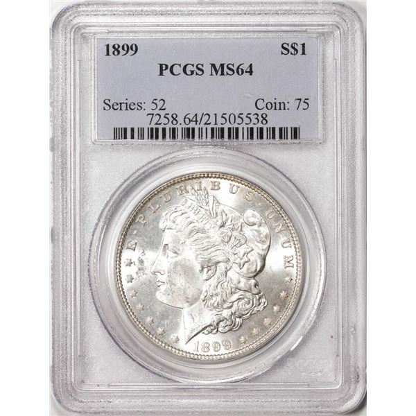 1899 $1 Morgan Silver Dollar Coin PCGS MS64