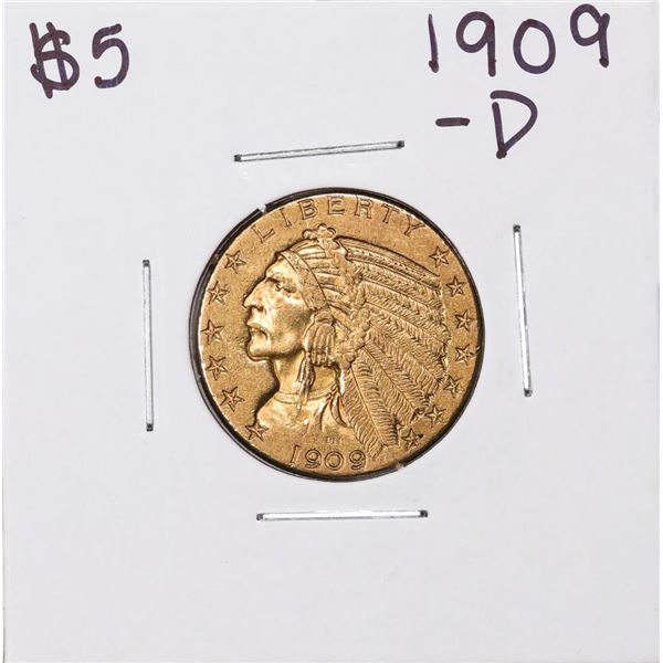1909-D $5 Indian Head Half Eagle Gold Coin