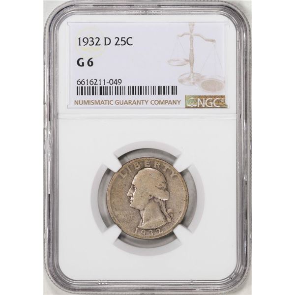 1932-D Washington Quarter Coin NGC G6
