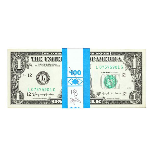 Lot of (18) Consecutive 1963B $1 Federal Reserve Barr Notes San Francisco