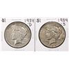 Image 1 : Lot of 1934-D & 1934-S $1 Peace Silver Dollar Coins