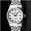 Image 1 : Rolex Men's Stainless Steel White Roman Datejust Wristwatch