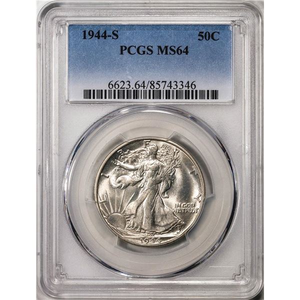 1944-S Walking Liberty Half Dollar Coin PCGS MS64