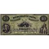 Image 1 : 1857 $10 Merchants Bank of South Carolina Obsolete Note