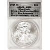Image 1 : 2014-(S) $1 American Silver Eagle Coin ANACS MS70 First Release San Francisco