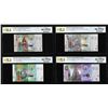 Image 1 : Lot of 2014 Kuwait 1/4, 1/2, 1 & 5 Dinar Notes PCGS Gem Uncirculated 66PPQ