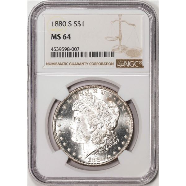 1880-S $1 Morgan Silver Dollar Coin NGC MS64