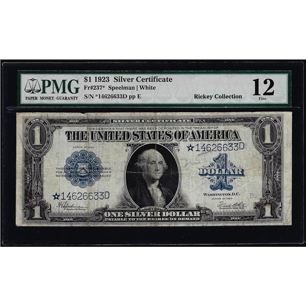 1923 $1 Silver Certificate Star Note Fr.237* PMG Fine 12