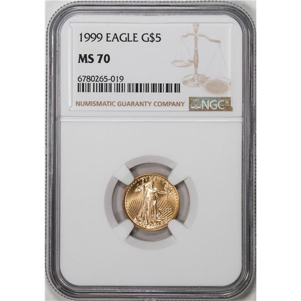 1999 $5 American Gold Eagle Coin NGC MS70