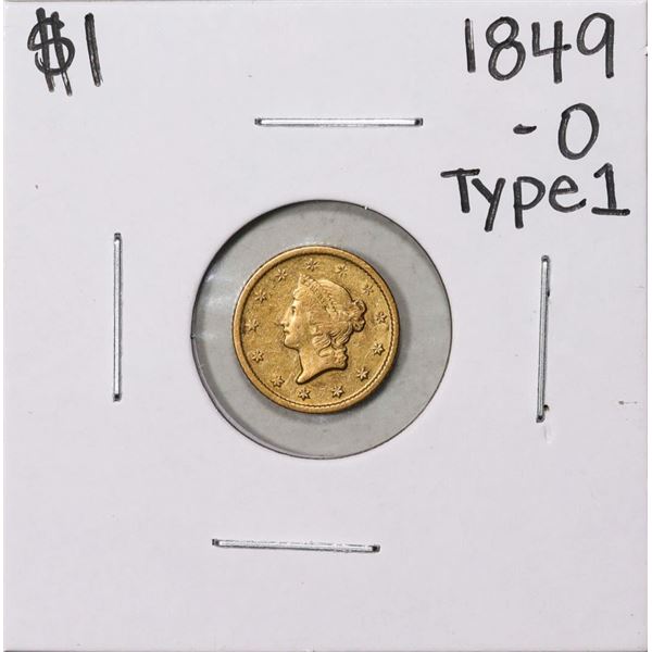 1849-O Type 1 $1 Liberty Head Gold Dollar Coin