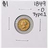 Image 1 : 1849-O Type 1 $1 Liberty Head Gold Dollar Coin