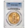 Image 1 : 1928 $20 St. Gaudens Double Eagle Gold Coin PCGS MS64