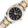 Image 1 : Rolex Mens Two Tone Black Index Datejust Wristwatch