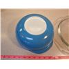 Image 3 : Two quart Pyrex blue round baking dish, clear lid, very good condition