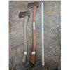 Image 1 : Two long handle axes