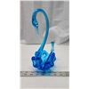 Image 2 : alta blue glass swan vase