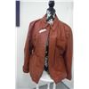 Image 1 : Woman size large - brown leather jacket, fleece lined