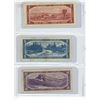 Image 2 : 3x 1954 Canadian bills - $2, $5 and $10