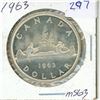 Image 1 : 1963 Canadian silver dollar coin