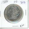 Image 1 : 1884 USA Morgan silver dollar
