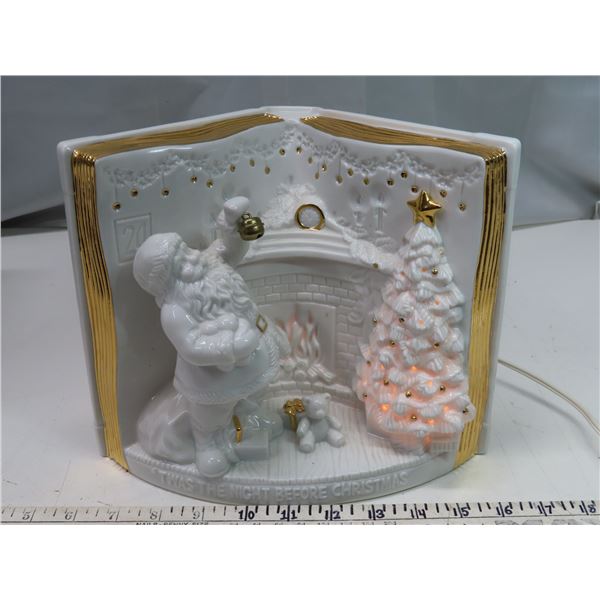 Porcelain Glass Christmas book (Lights up - No damage - very nice)