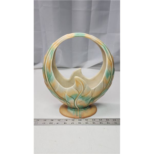 1940’s Art Deco “Beswick” Leaf Flower Basket Vase