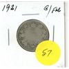 Image 1 : 1921 G/Filler Canadian twenty five cent silver coin