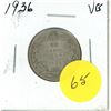Image 1 : 1936 Canadian twenty five cent silver coin