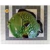 Image 3 : Green, glazed ceramic fish (9"x7").