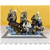 Image 1 : Six vintage Chinese Shiwan Ceramic Factory mudman pottery figurines. Excellent condition. (8" x 4" a