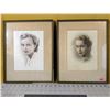 Image 1 : Two old family photo portraits in great condition. One signed. Both about 15" x 11.5".