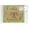 Image 1 : Italy. Allied Military Currency. 1943A 5 Lire. VG.