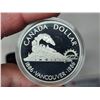 Image 2 : 1986 Vancouver Centennial Silver Dollar. Proof with Ultra Heavy Cameo. Popular train. Bright White. 