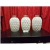 Image 1 : Vintage lot of 3 white honeycomb beehive shaped glass replacement shades